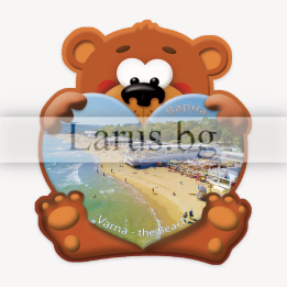 Магнитен сувенир Варна - Мече с изглед от плажа