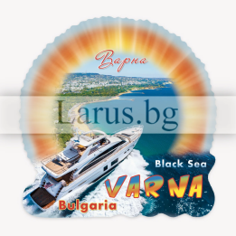 Магнитен сувенир Варна с яхта - Сувенири от България