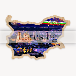 Магнитен сувенир София - Карта на България | 12-mdSO-0011