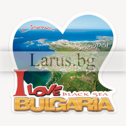 Магнитен сувенир Созопол и Санта Марина - I love Bulgaria