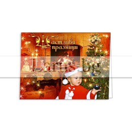 Коледна мини картичка 1-ZM-0134 с дете