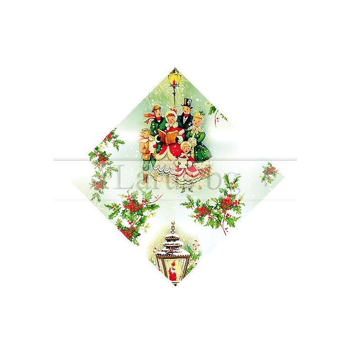 Коледна опаковъчна хартия с коледари 99x68 см | 14-PG-0063