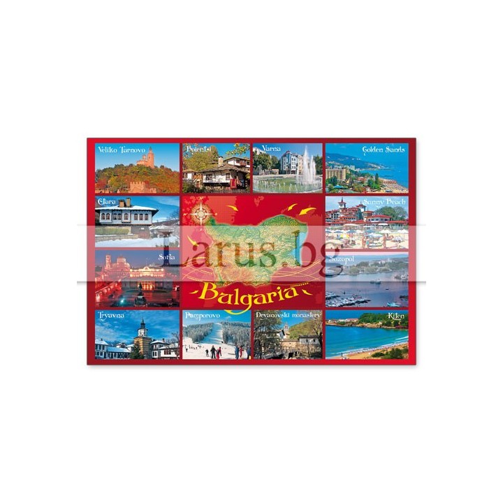 Пощенска картичка България - Колаж със забележителности