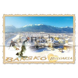 Магнитен сувенир Банско, България - Зимен пейзаж
