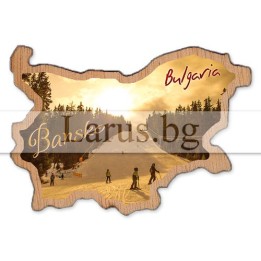 Магнитен сувенир Банско - Карта на България | Дървен магнит