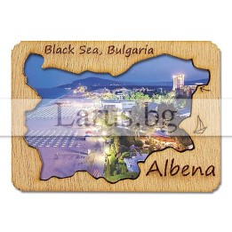 Магнитен сувенир Албена с дървена рамка | 12-mdAL-0004