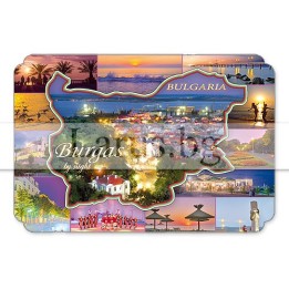 Магнитен сувенир Бургас - Burgas by night | Сувенири от България