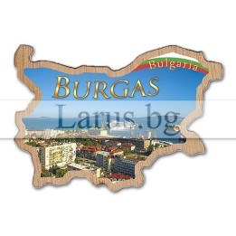 Магнитен сувенир Бургас - Карта на България