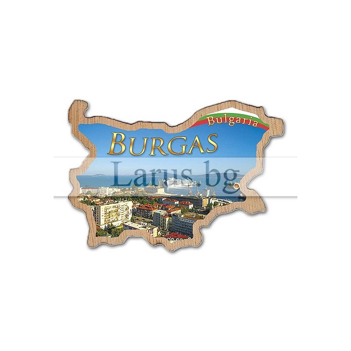 Магнитен сувенир Бургас фотокарта 12-mdBS-0022