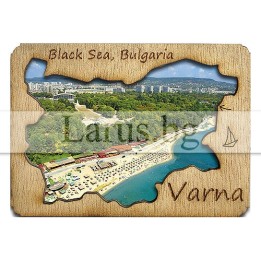 Магнитен сувенир Варна с дървен елемент 12-mdVN-0003