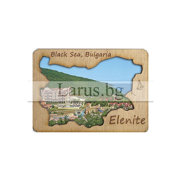 Магнитен сувенир Елените с дървена рамка - 12-mdEL-0002