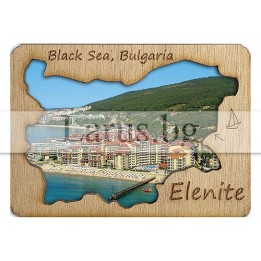 Магнитен сувенир Елените с дървена рамка - 12-mdEL-0003