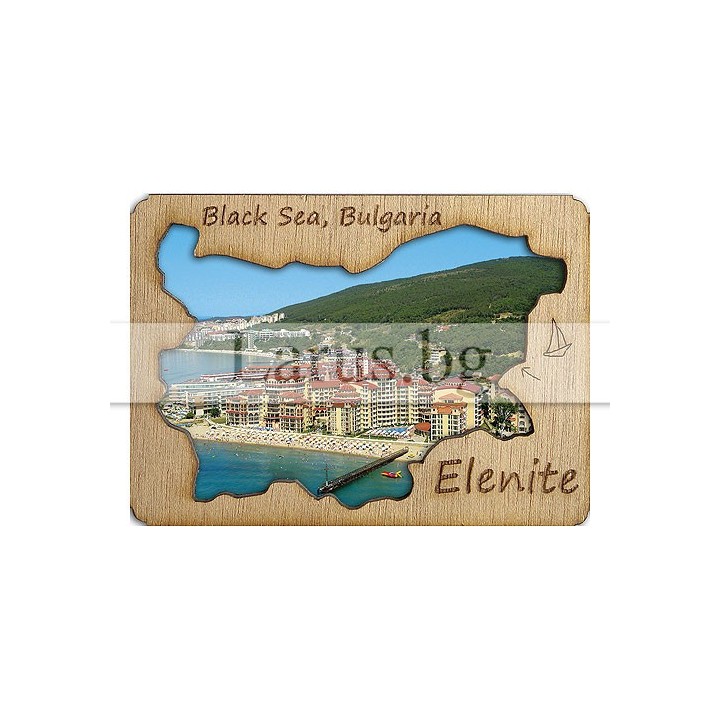 Магнитен сувенир Елените с дървена рамка - 12-mdEL-0003