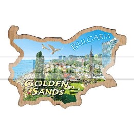 Магнитен сувенир Златни пясъци - карта на България