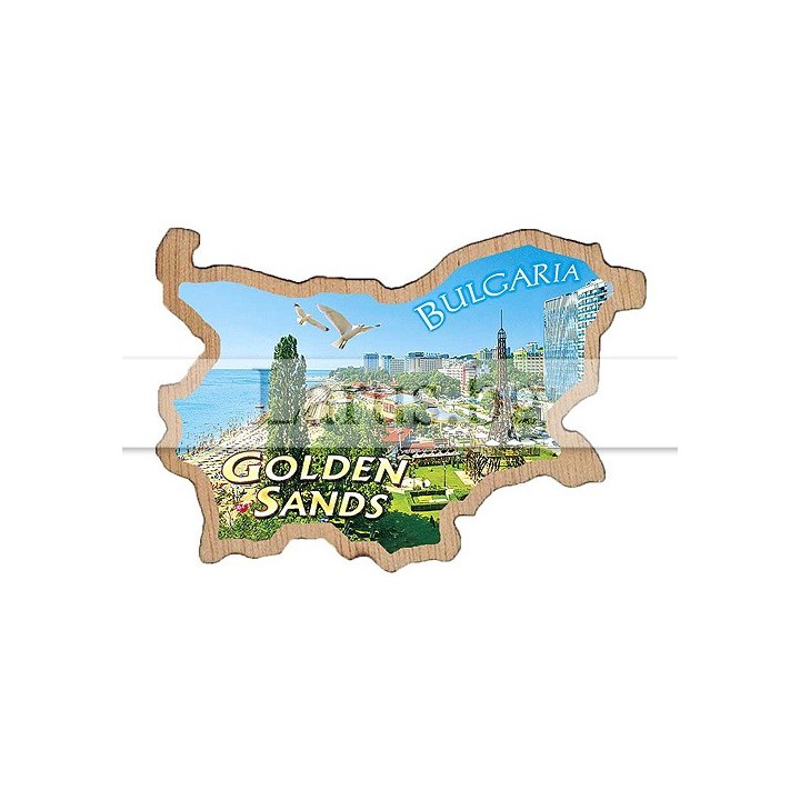 Магнитен сувенир Златни пясъци - карта на България