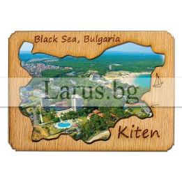 Магнитен сувенир Китен с дървена рамка | Сувенири от България