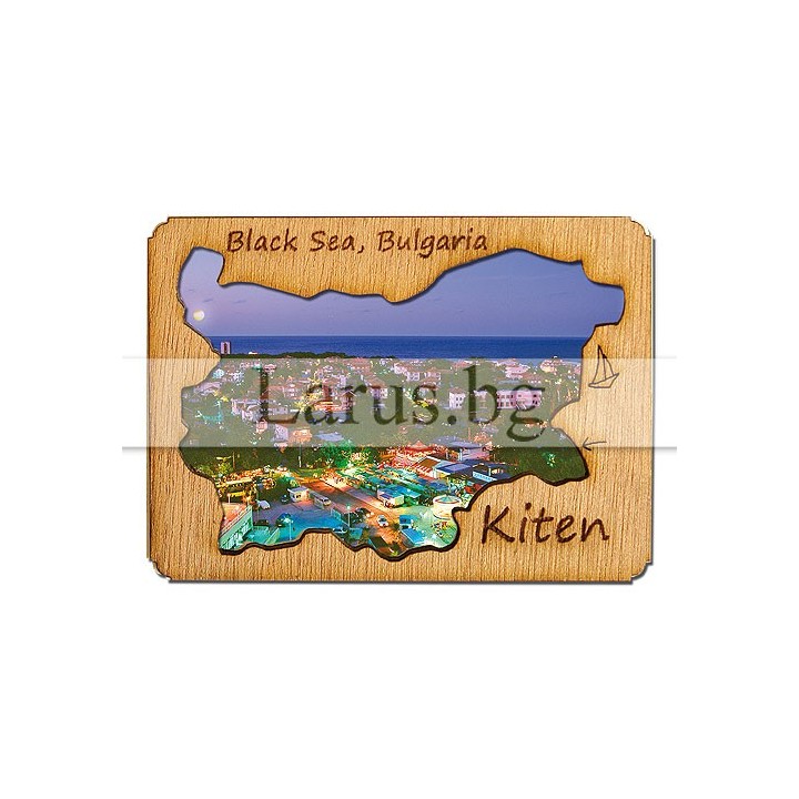 Магнитен сувенир Китен с дървен елемент 12-mdKI-0003