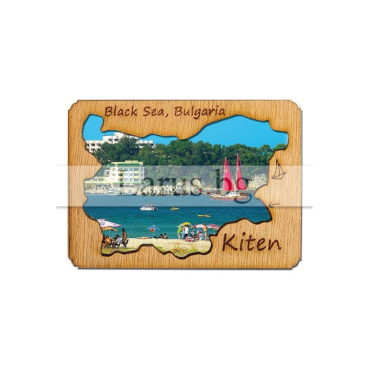 Магнитен сувенир Китен с дървен елемент 12-mdKI-0005