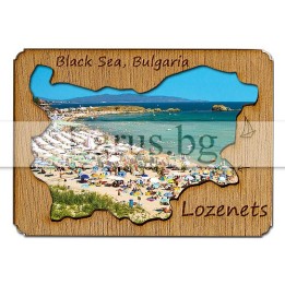 Магнитен сувенир Лозенец с дървен елемент 12-mdLO-0002
