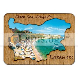 Магнитен сувенир Лозенец с дървен елемент 12-mdLO-0003