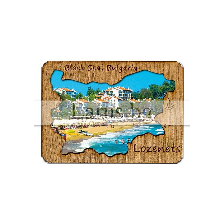 Магнитен сувенир Лозенец с дървен елемент 12-mdLO-0004