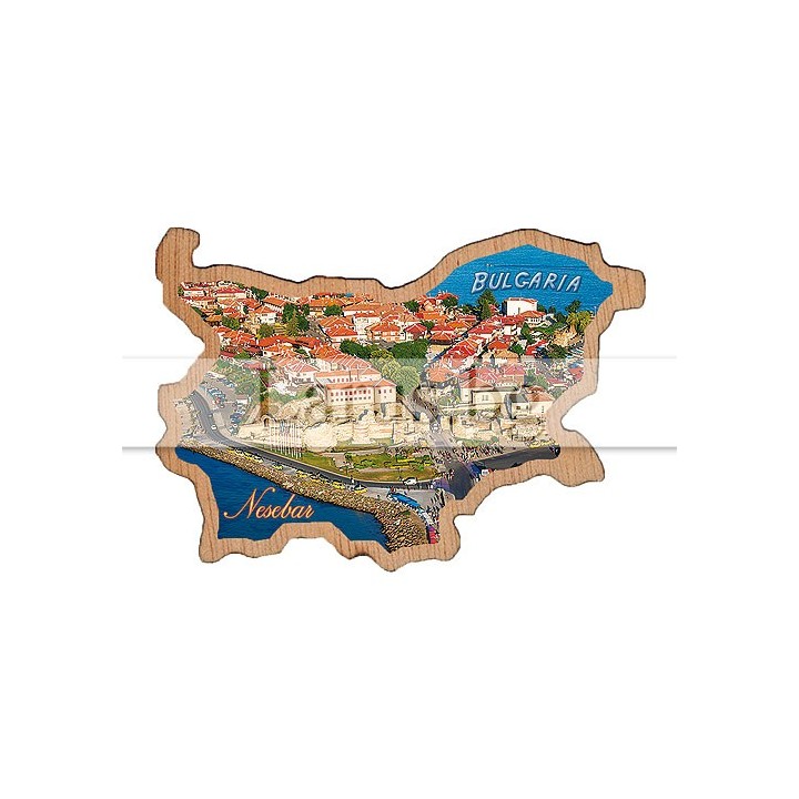 Магнитен сувенир Несебър - карта на България | Сувенири