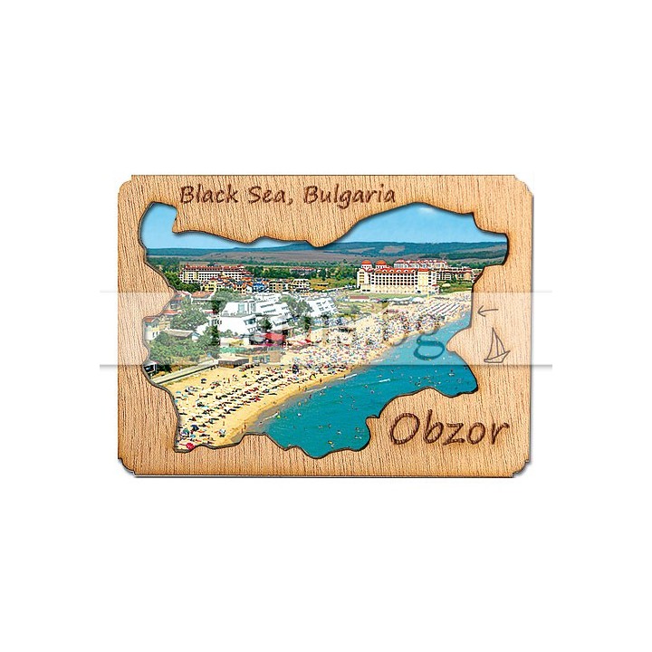 Магнитен сувенир Обзор с дървен елемент 12-mdOB-0002