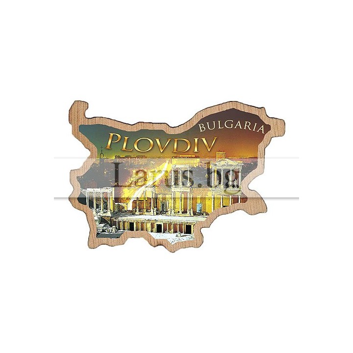 Магнитен сувенир Пловдив фотокарта 12-mdPL-0001