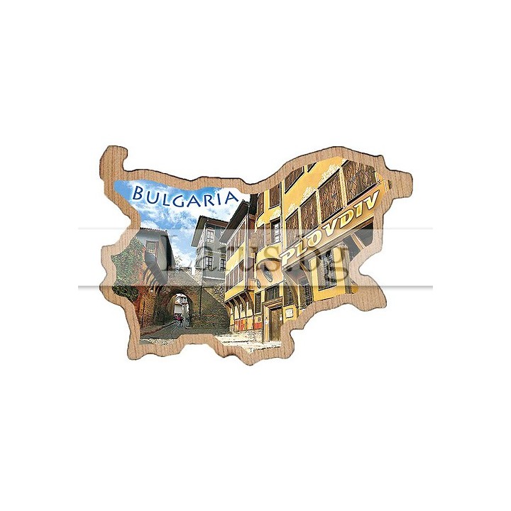 Магнитен сувенир Пловдив фотокарта 12-mdPL-0002