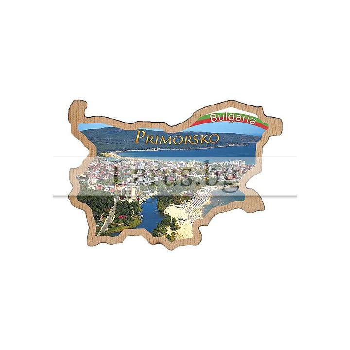Магнитен сувенир Приморско - карта на България | 12-mdPR-0012