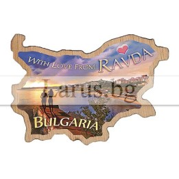 Магнитен сувенир Равда - карта на България | Сувенири от морето
