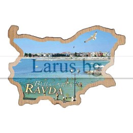 Магнитен сувенир Равда - Карта на България