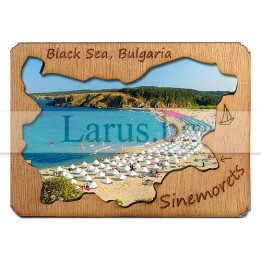 Магнитен сувенир Синеморец с дървена рамка | Сувенири от България