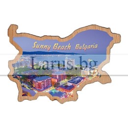 Магнитен сувенир Слънчев бряг - карта на България