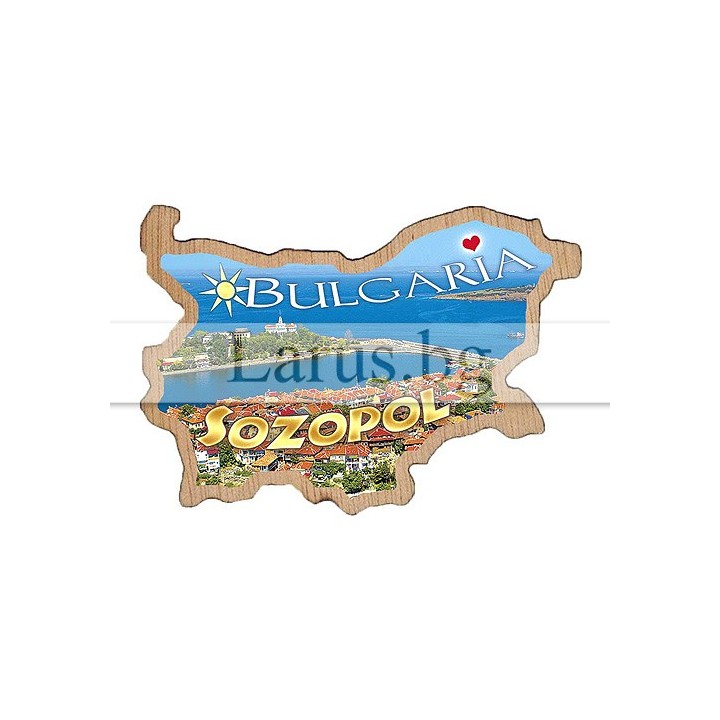 Магнитен сувенир Созопол - карта на България 12-mdSZ-0012