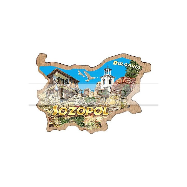 Магнитен сувенир Созопол - карта на България | Сувенири