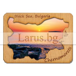 Магнитен сувенир Черноморец с дървен елемент 12-mdCH-0001