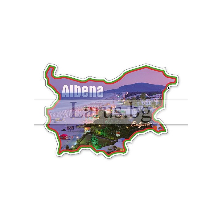 Магнитен сувенир Албена - карта на България | Сувенири