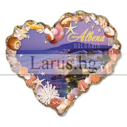 Магнитен сувенир Албена, България - Сърце с миди