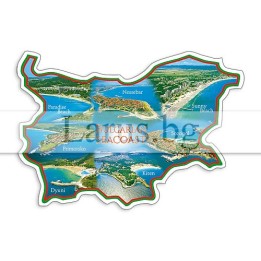 Магнитен сувенир Българско Черноморие - Карта с курорти