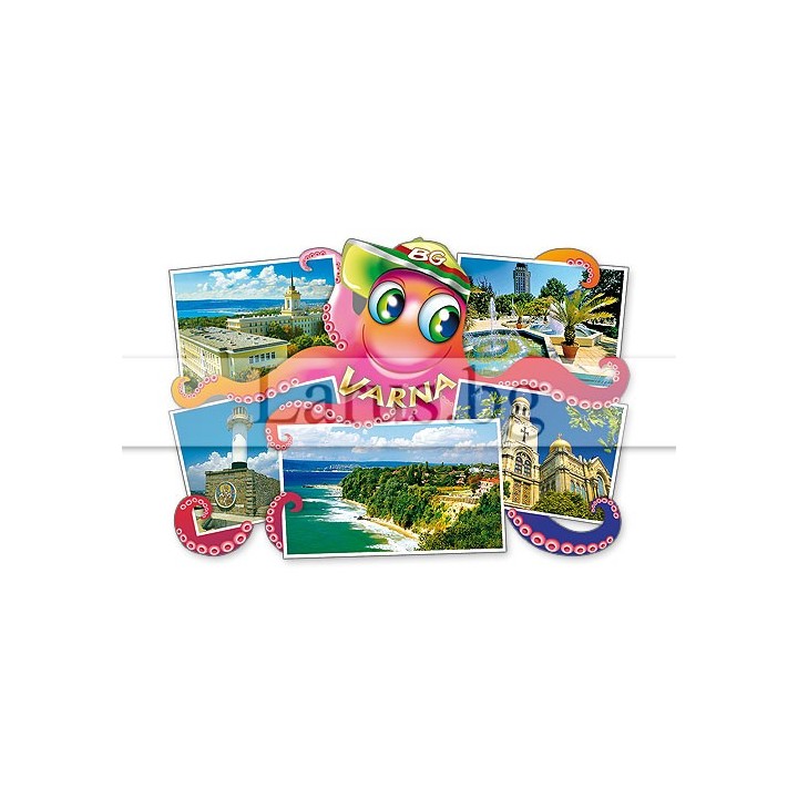 Магнитен сувенир Варна с октопод | Подарък от Варна