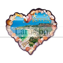Магнитен сувенир Китен - Сърце с морски дизайн