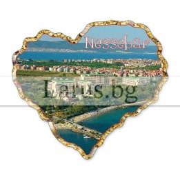 Магнитен сувенир Несебър - форма сърце