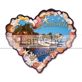 Магнитен сувенир Поморие - Сърце с миди | Сувенири от България