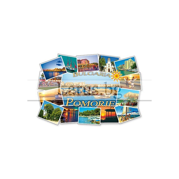 Магнитен сувенир Поморие - Колаж от гледки