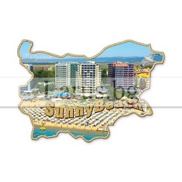 Магнитен сувенир Слънчев бряг - карта на България