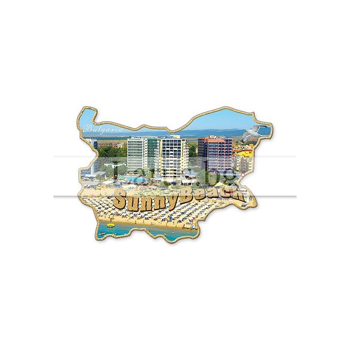 Магнитен сувенир Слънчев бряг - карта на България
