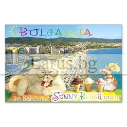 Магнитен сувенир Слънчев Бряг- „Плочка“ 12-mhSB-0041