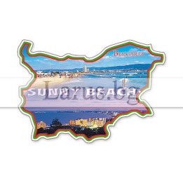 Магнитен сувенир Слънчев бряг - карта на България