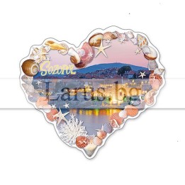 Магнитен сувенир Созопол - сърце с морски мотиви